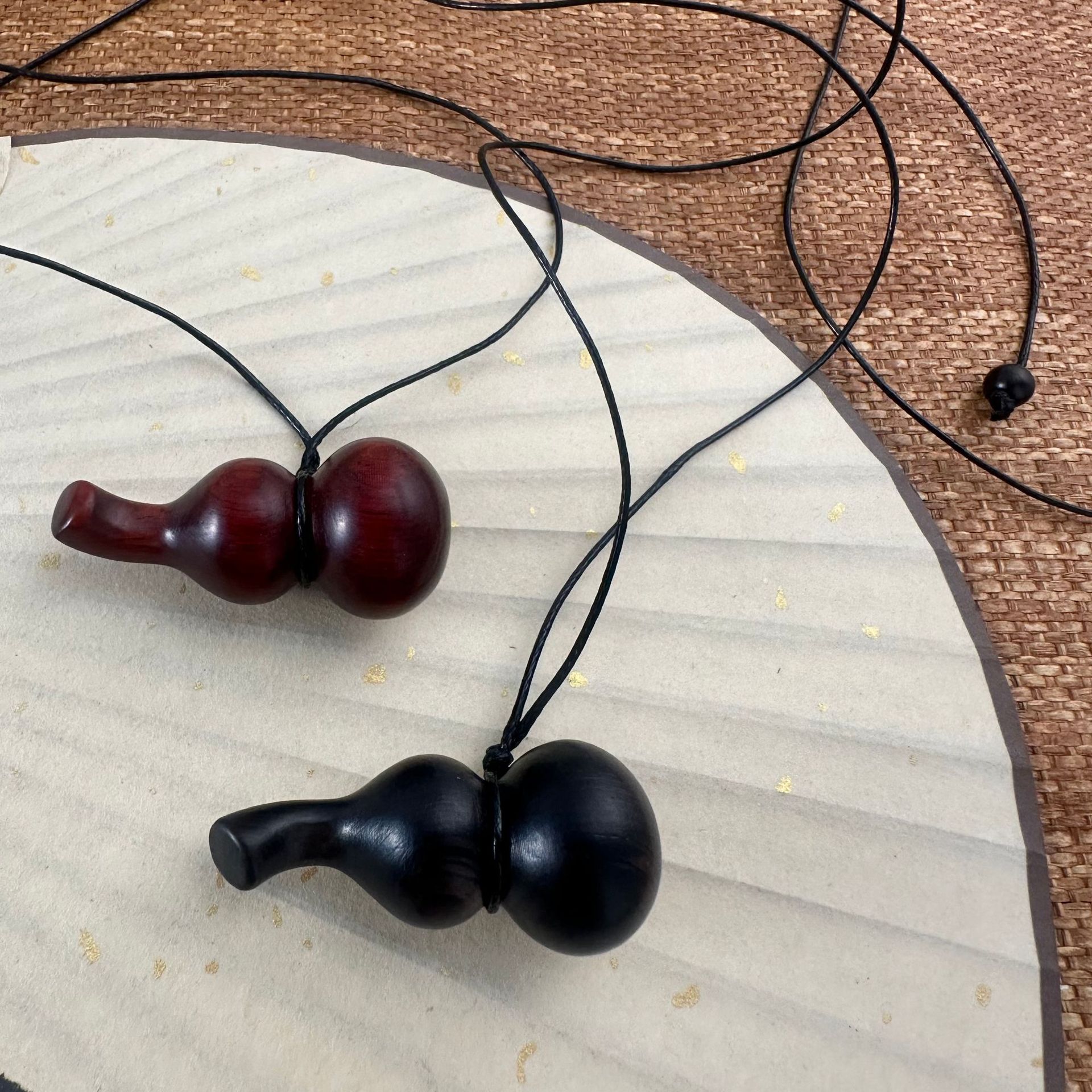 Natural ebony rosewood gourd necklace long sweater chain niche design neck chain accessories female pendant
