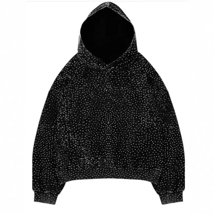 Cross-border autumn and winter American style starry tie-dye hooded sweatshirt jacket