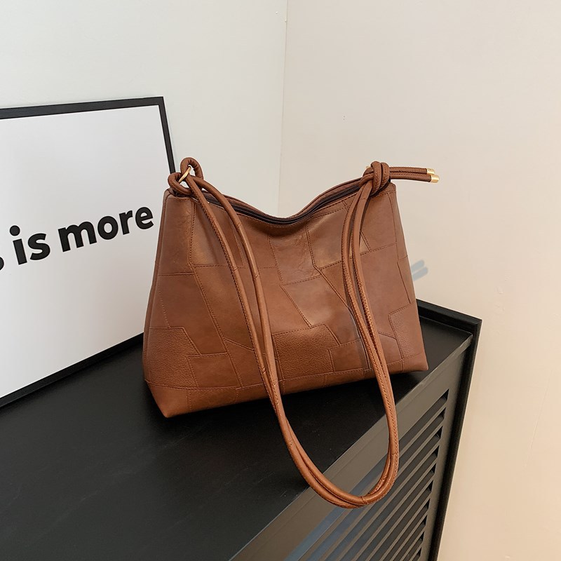 拼接纯色腋下包包女2024秋季新款洋气通勤手提单肩休闲简约托特包