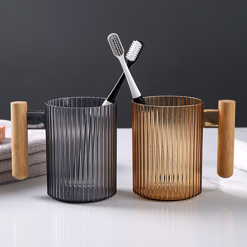 Luxury Transparent Toothbrush Cup High Quality Home Use Couple Large Capacity Toothpaste Toothbrush Storage Washing Plastic Toothbrush Cup 