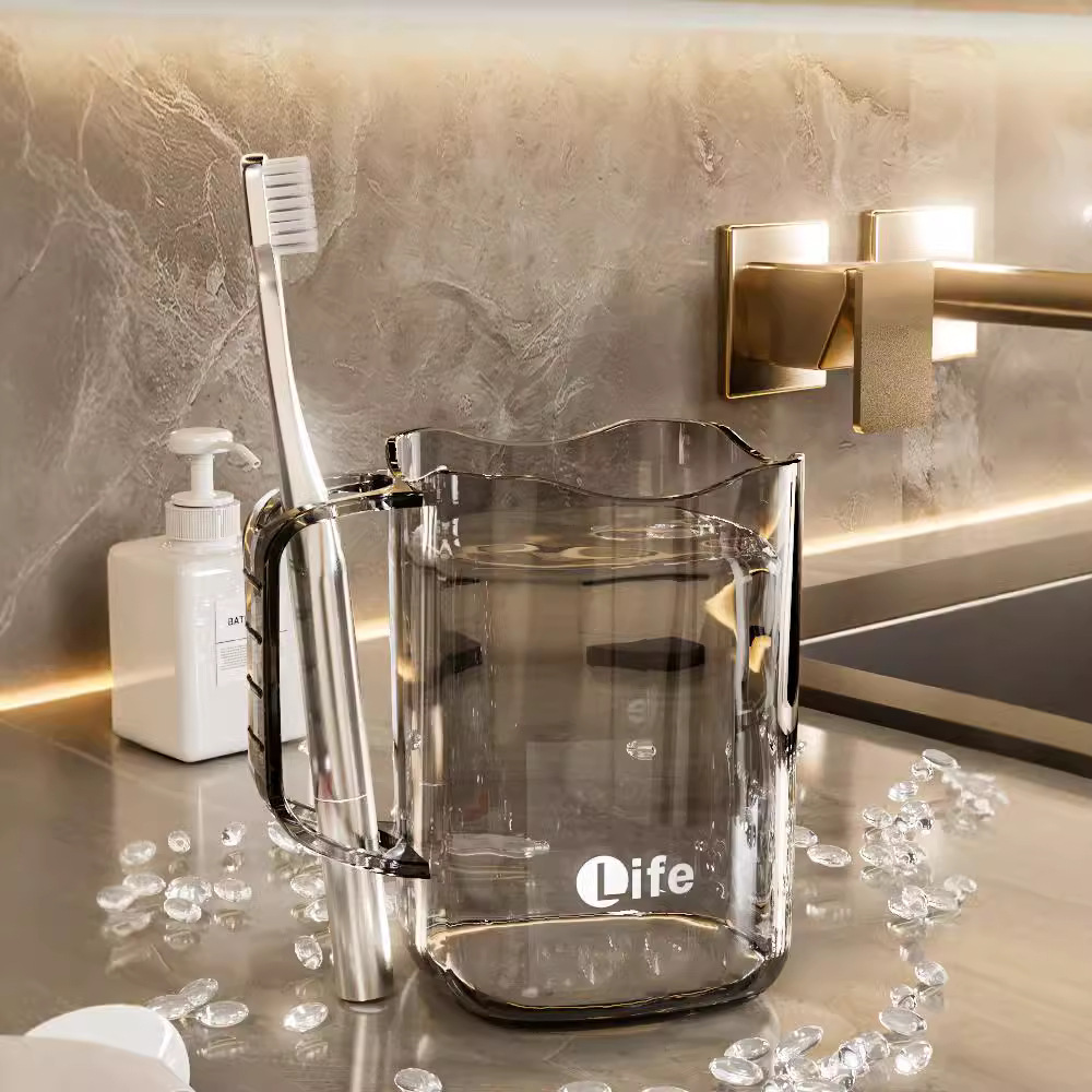 Copo para escovas de dentes transparente para banheiro_voghion.com
