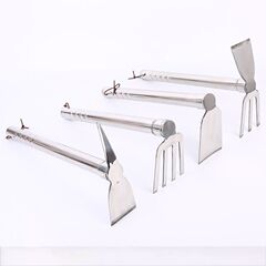 ガーデンガーデニングツールステンレス製の小鍬の熊手の先のつるはしの農業用工具の野菜を植える花園の花は屋外の鋤を草取りします。