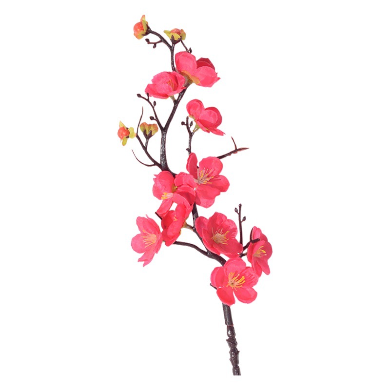 Flores de ciruelo artificiales para decoración del hogar, bodas, Año Nuevo y decoraciones del Festival de Primavera; flores artificiales para accesorios de fotografía; flores de ciruelo artificiales.