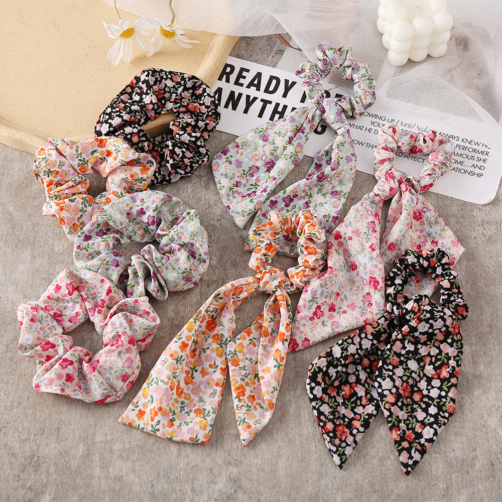 New Fashion Floral Diamond Ponytail Hair Scrunchies display picture 3