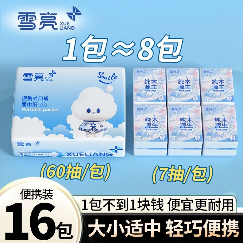 New Model of Snow Bright Portable Tissue Paper, a Great Item for Travel, Easy to Carry, Home-Use Facial Tissue, Hand Wipes, and Convenient On-The-Go Essentials