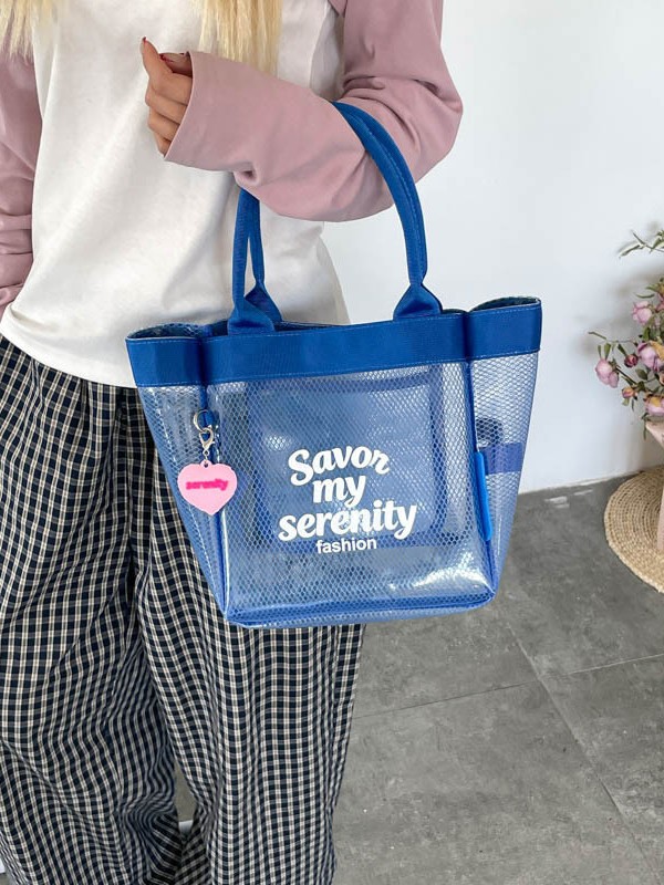 Bolsa de gran capacidad para mujeres verano 2026 nueva canasta de vacaciones de playa transparente bolsa de comida de viaje bolsa de ocio
