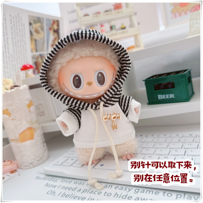 labubu ベビー服 Labubu 第一世代第二世代第三世代 10 センチメートル綿人形黒と白グレートレンディなスウェットシャツパーカーパンツ|undefined