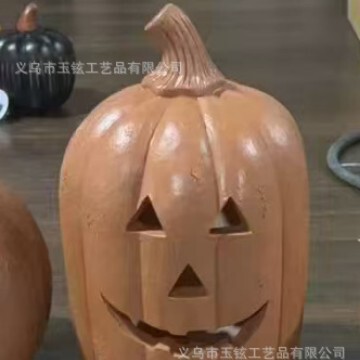 跨境爆款Handmade Terracotta Jack O' Lantern树脂南瓜灯南瓜灯|undefined