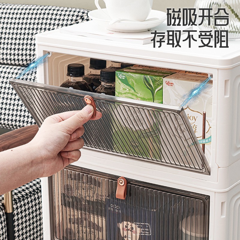 家用多层折叠收纳柜杂物柜零食柜玩具手办展示柜衣物收纳柜批发|undefined