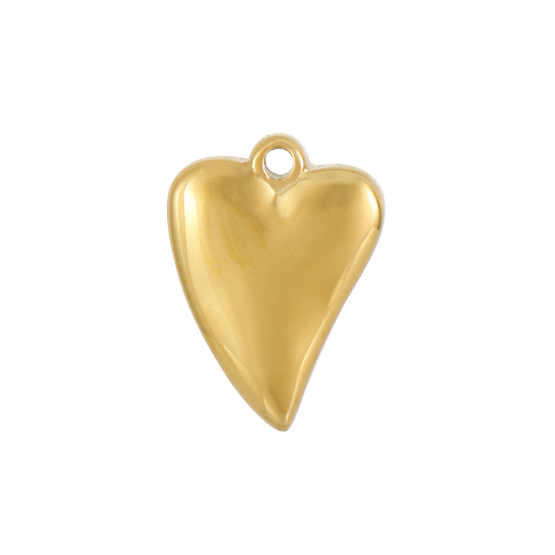 Heart Shape Pattern 1 Piece Stainless Steel 18K Gold Plated Heart Shape Polished Pendant