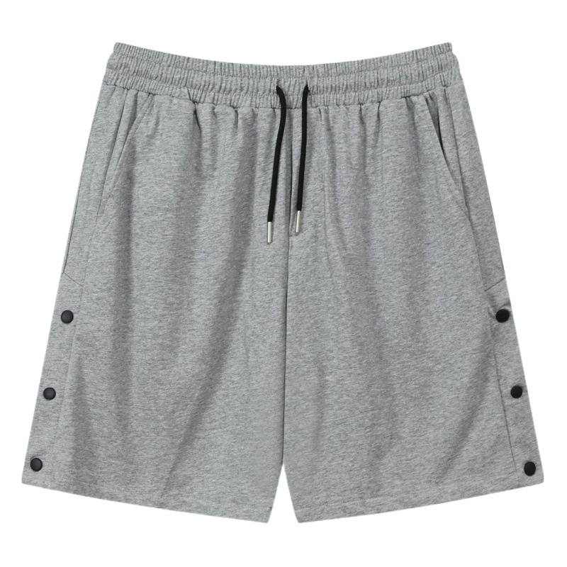 Pantalones cortos deportivos de algodón con botones de color sólido pantalones deportivos de verano transfronterizos de los hombres venta caliente tablero ligero pantalones de fitness que absorben el sudor pantalones de entrenamiento para correr