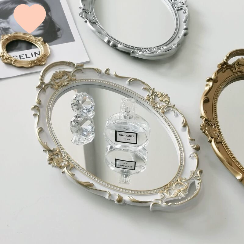 Поднос, зеркало, украшение в стиле ins, реквизит для фото, кольцо, реквизит для фото, поднос для общежития, европейский ретро