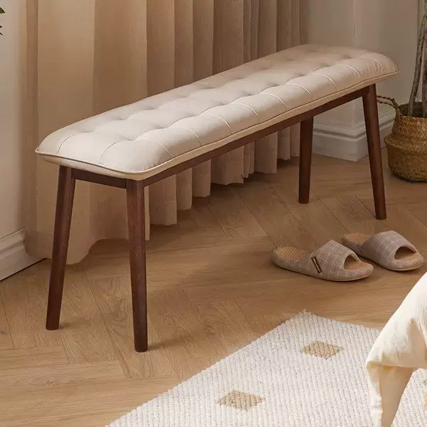 Home-use bed end bench, solid wood upholstered long bench, entryway shoe changing bench, bedside bench, dining table bench, shoe bench, wooden bench