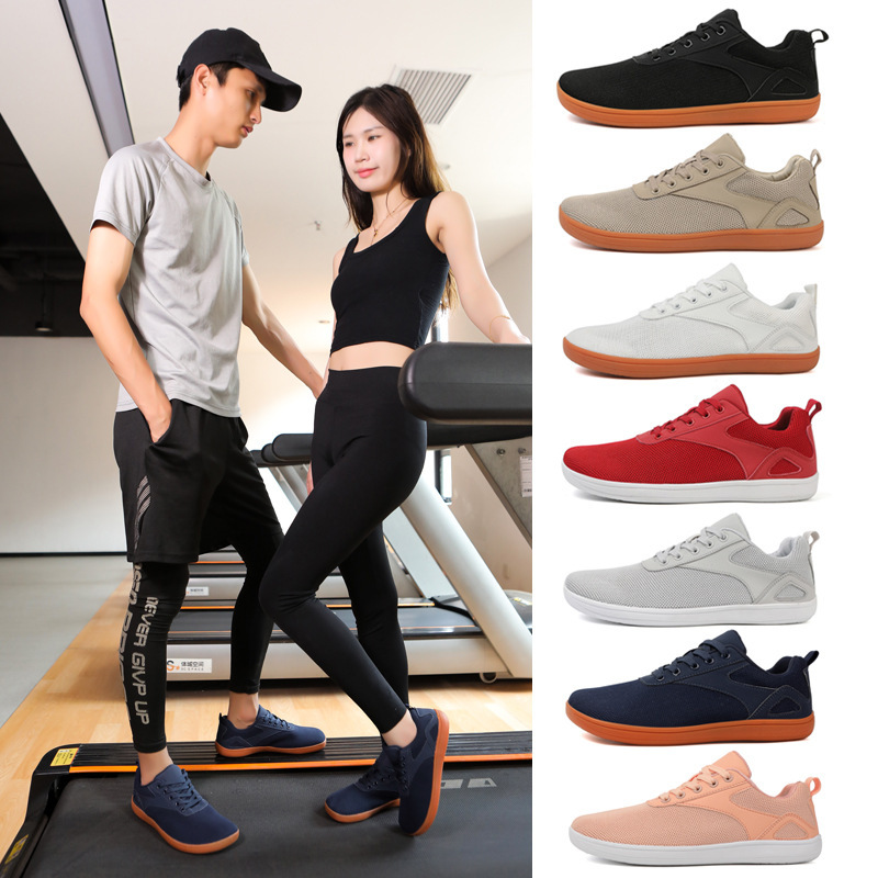 Cross-Border European and American Couple Style Barefoot Flat Shoes Wholesale Solid Color Casual Sports Shoes Hiking Running Wide-Fit Outdoor Shoes