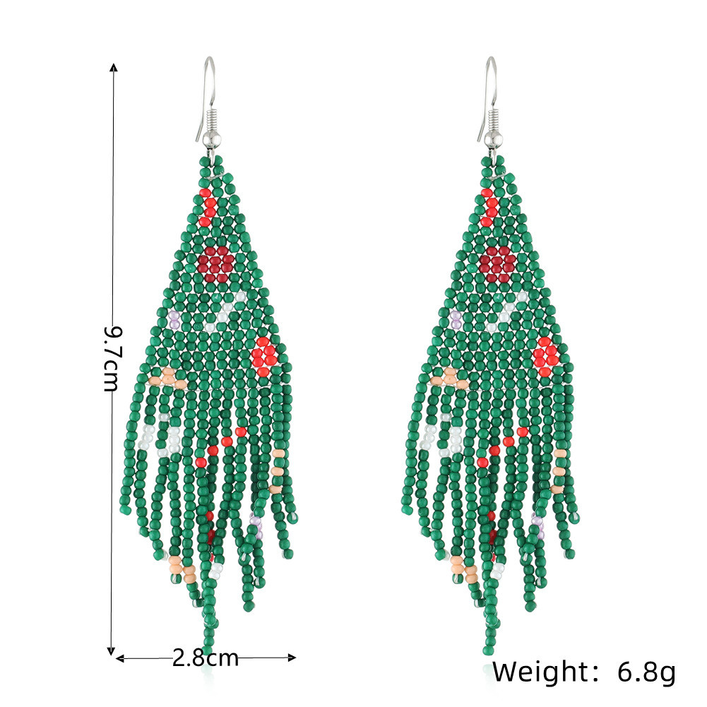 Bohemian Geometric Beaded Handmade Women's Drop Earrings 1 Pair display picture 2