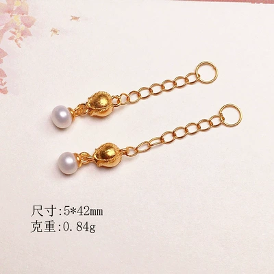 Accessories s925 Silver Gold Plated: Zərgərlik ara hissələri - tulip-delay-chain-natural-pearl