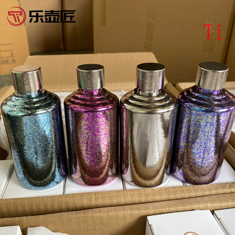Lehujian 純チタンワインボトル家庭用酒ボトルアウトドアキャンプポータブル大容量純チタンワインボトルワインボトル|undefined