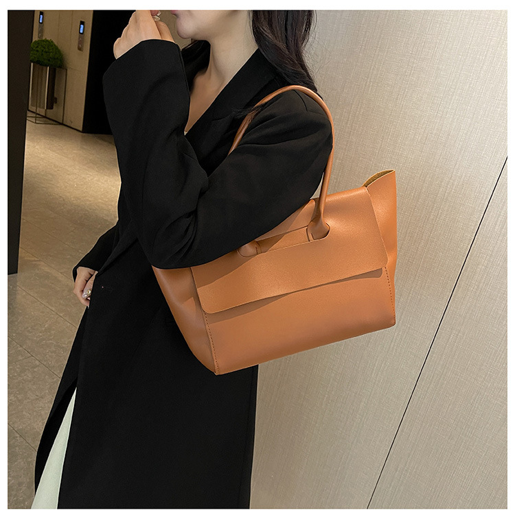 2024 Donna Nuovo Lare Capacità Alta Qualità Texture Semplice Tempo Libero Colore Solido PU Versatile Trendy Portatile Ascellare_voghion.com