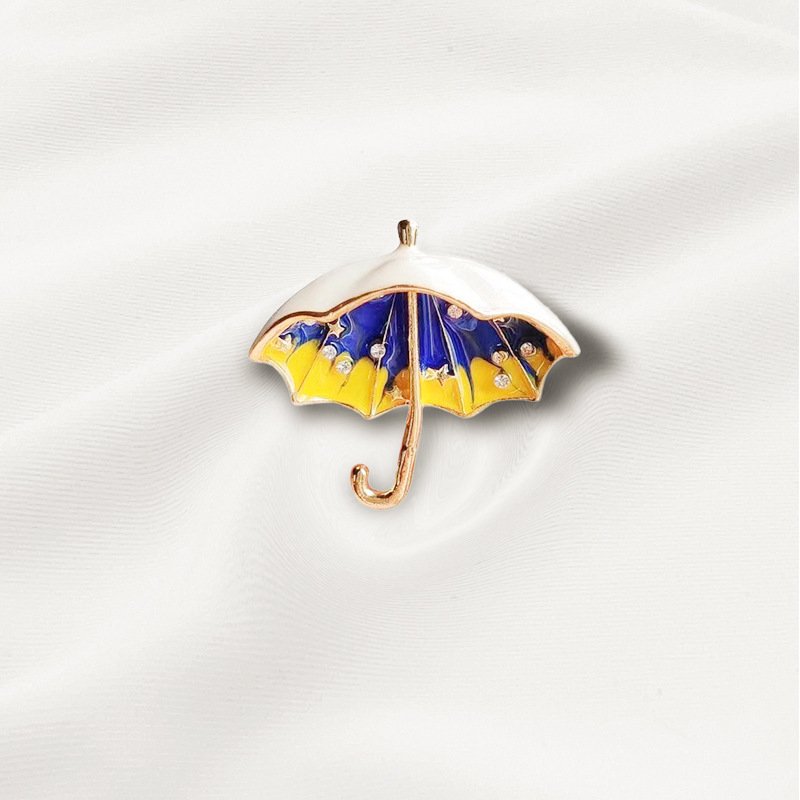 European and American Personality Starry Sky Umbrella Brooch Clothes Accessories Waist Tight Pin Put Light Suit Corsage Burettes Alloy Pins