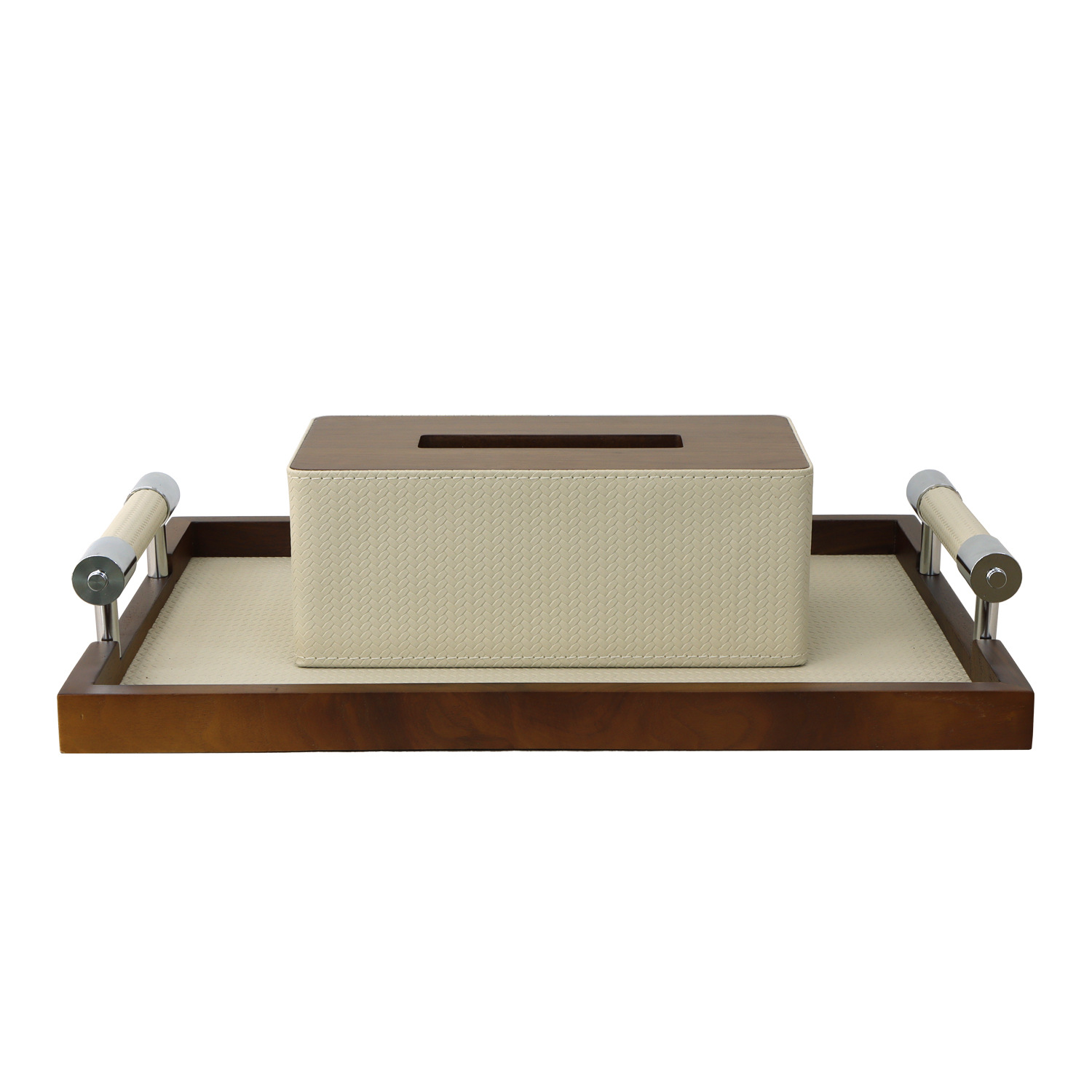Nogal minimalista moderno bandeja geométrica decoración modelo de sala de ventas Oficina bandeja de almacenamiento sala de estar dormitorio decoración suave image 6