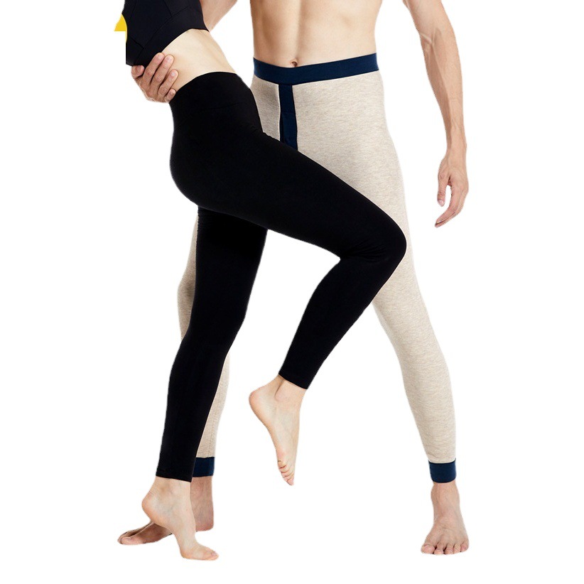 モダールカシミヤ保温パンツ、ぴったりフィットするレギンス、秋冬用男女兼用厚手裏起毛綿パンツ、スリムフィットウールパンツ