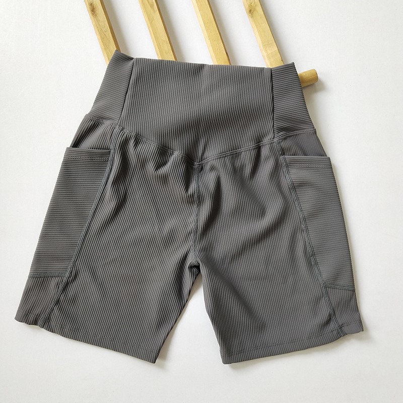 Bolsillo slim fit cintura cruzada adelgazamiento ciclismo shorts entrenamiento deportivo al aire libre secado rápido correr yoga shorts