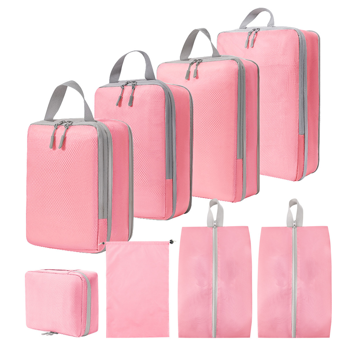 더블 신발 가방 8 조각 (핑크)
