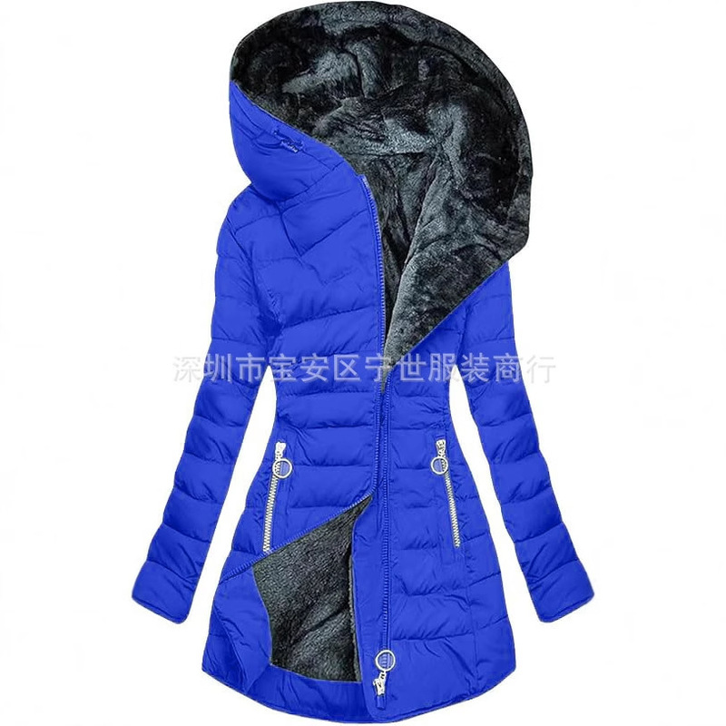 New in stock Amazon Women's Women's Cotton Coat Hooded Warm fleece-lined Cotton Coat Winter Thickened Casual Women's Coat