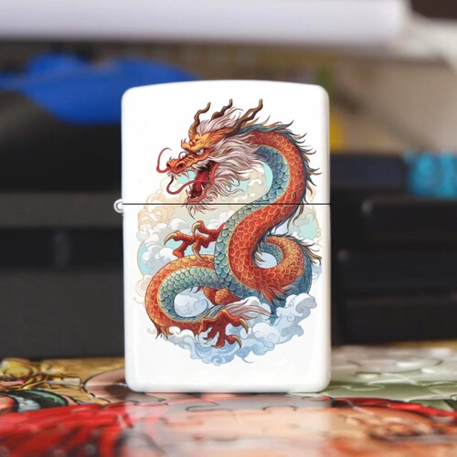 Chinese Dragon Lighter 2024 Year of the Dragon Gift Metal Kerosene Lighter Creative New Year Gift Year of the Dragon Fire