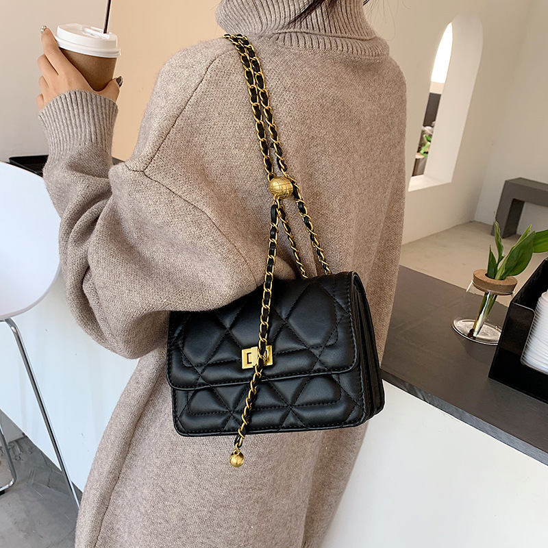 High quality, bags this year, 2024 new trendy and trendy, niche design, ins chain black crossbody bag for women_voghion.com