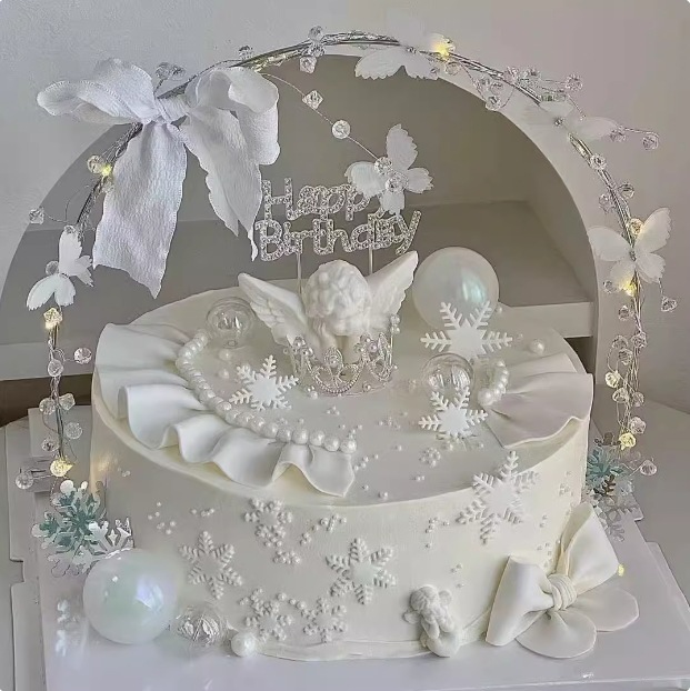 Navidad hermosa mariposa cristal hierro forjado torta decoración Cupido corona de cumpleaños adornos horneados
