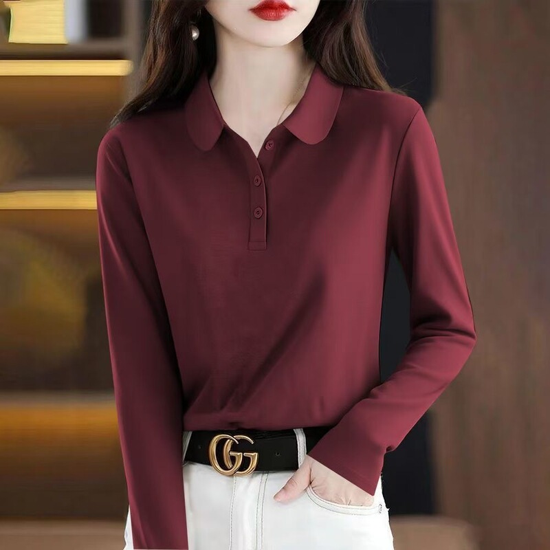 【2210 # M-4Xl/5 Colors】2025 Autumn and Winter New Style Polo Shirt, Fashionable and Versatile, Solid Color Long-Sleeve Base Layer, Stylish 【2210 # M-4Xl/5 Colors】2025 Autumn and Winter New Style Polo Shirt, Fashionable and Versatile, Solid Color Long-Sleeve Base Layer, Stylish