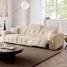 法式复古风功能沙发零靠墙伸缩可调节电动新款布艺沙发家用小户型