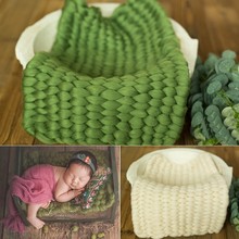 新生儿摄影羊毛方形小毯辅助道具 婴儿拍照框填充物毯垫 满月宝宝