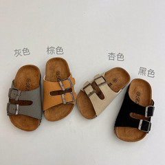 子供用コルクスリッパ2025夏新作韓国風男の子女の子上着おしゃれサンダルベビービーチシューズ親子