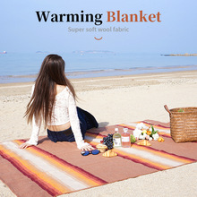 外贸工厂定制羊毛毯子床上户外野营单人披毯保暖防寒露营酒店毛毯
