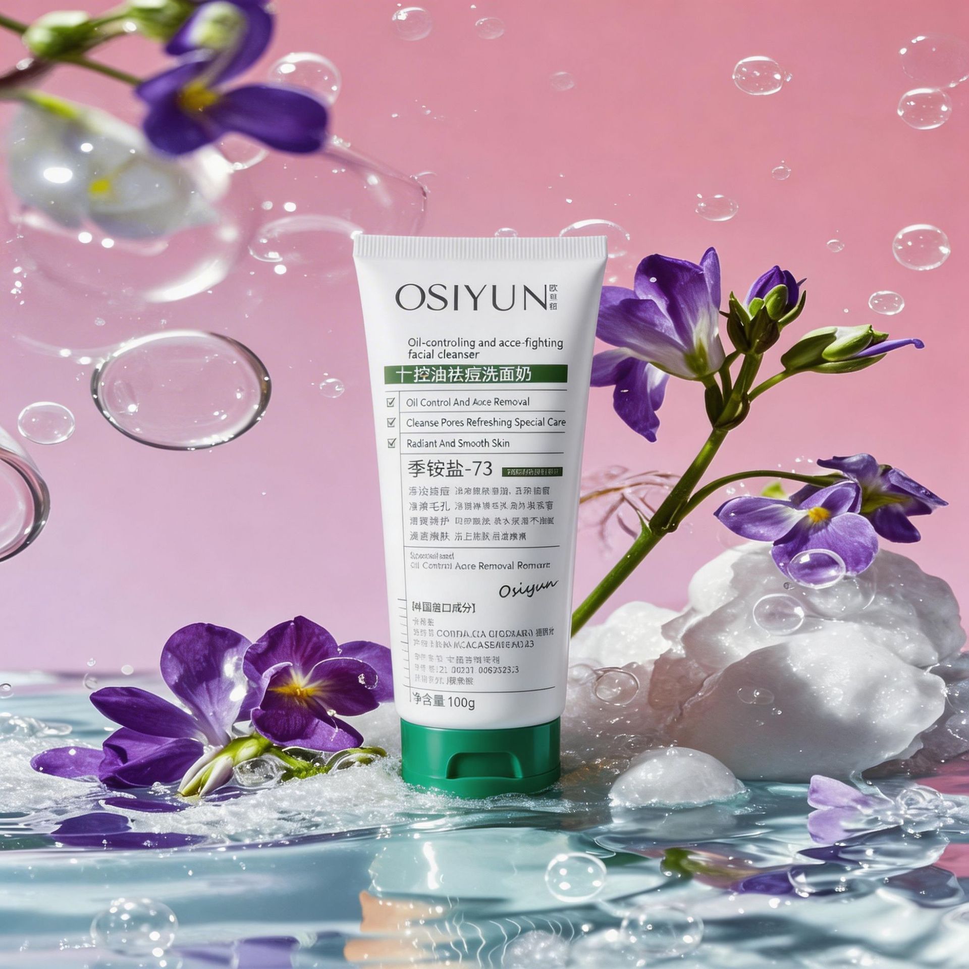 OSYUN Oil Control Acne Facial Cleanser, burbujas de limpieza facial profunda, acné, piel limpia, acné, controlador de aceite, fabricantes de limpiador facial