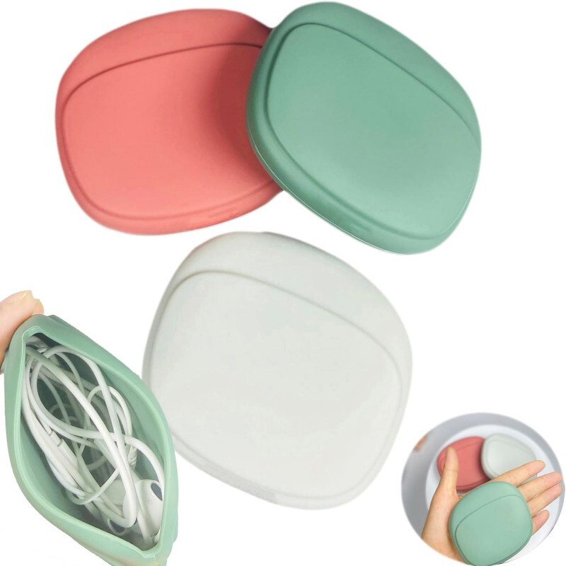 Wired Earphone Storage Bag, Data Cable Silicone Protective Cover, Apple Wired Earphone Storage Box, Organizer Box, Card Holder