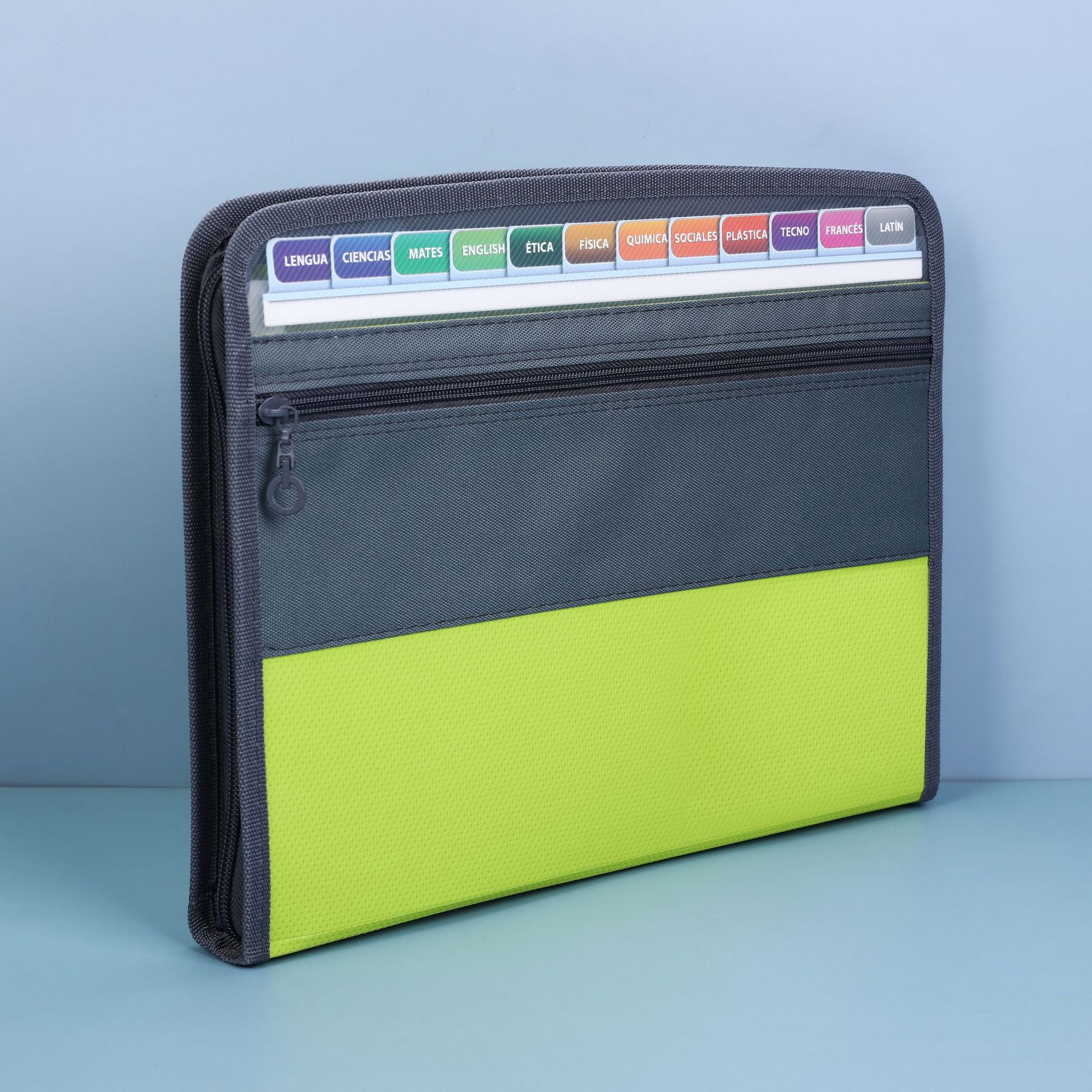 Bolso de órgano transfronterizo a4 carpeta doble cremallera 13 capas de papel de prueba de estudiante de gran capacidad bolsa de almacenamiento bolsa de documentos de oficina image 16