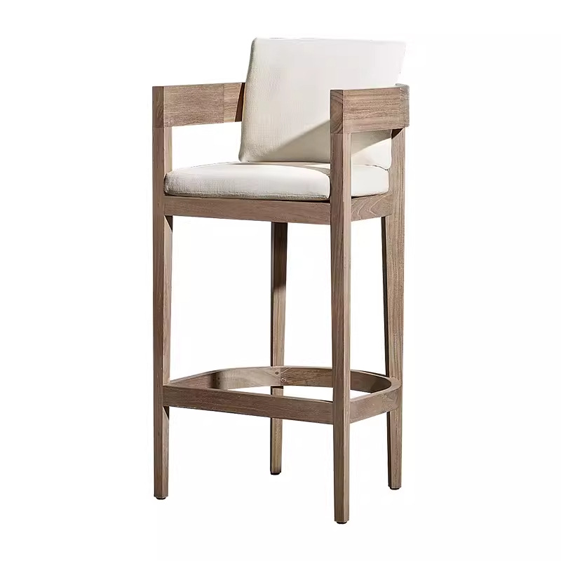 Mesa y silla de teca al aire libre simple anticorrosivo madera sólida mesa y silla al aire libre nórdica patio villa jardín combinación de ocio al aire libre