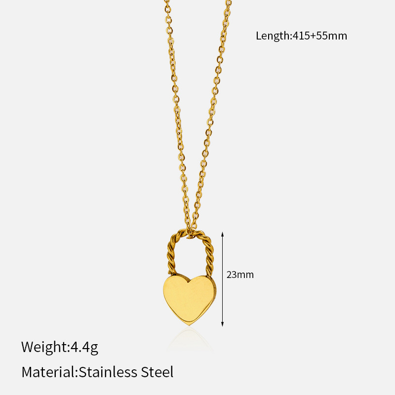 8g Weight Lobster Trigger Clasp Closure Clasp Closure Type 304 Stainless Steel Pendant Material Pendant Necklace Classification 304 Stainless Steel Chain Material Singapore chain, cable chain Chain Type 1 Piece Quantity Casual, Daily Occasion 304 Stainless Steel Material Heart Shape Pattern All Seasons Season Women's Gender Plating Design Elegant, Vintage Style Style Wholesale Jewelry Elegant Vintage Style Heart Shape 304 Stainless Steel Plating Singapore Chain Cable Chain Pendant Necklace 4