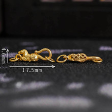 S925银配件镀24K金骏马鱼钩扣连接扣头手工DIY饰品手串项链延长扣