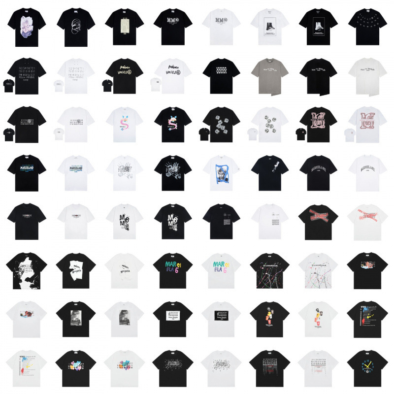 Cross-Border European Size Pure Cotton Cross-Border Maison Margiela Mm6 Printed T-Shirt High Quality Round Neck Pure Cross-Border European Size Pure Cotton Cross-Border Maison Margiela Mm6 Printed T-Shirt High Quality Round Neck Pure