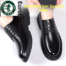 Oren啄木鸟男士鞋休闲冬季软底软面业务新款男士真皮英伦保暖皮鞋