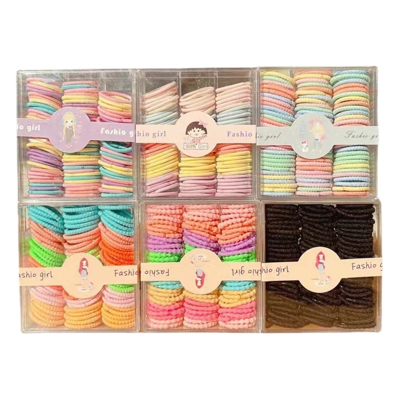 Banda de pelo de los niños de color caramelo cuerda de pelo al por mayor bebé corbata pequeña gargantilla banda de goma INS de alta apariencia accesorios para el cabello de niña cuerda de pelo