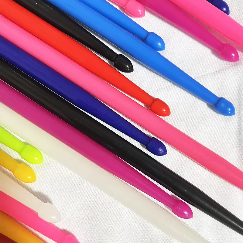 彩色尼龙塑料鼓棒5A防滑练习鼓棒爵士鼓锤电子鼓架子鼓鼓棒配件