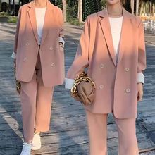 单件/套装2025春季新款大码女装200斤胖妹妹宽松显瘦正肩西装套装