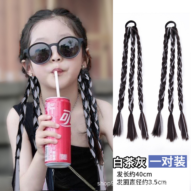 화이트 티 그레이 3가닥 브레이드 A