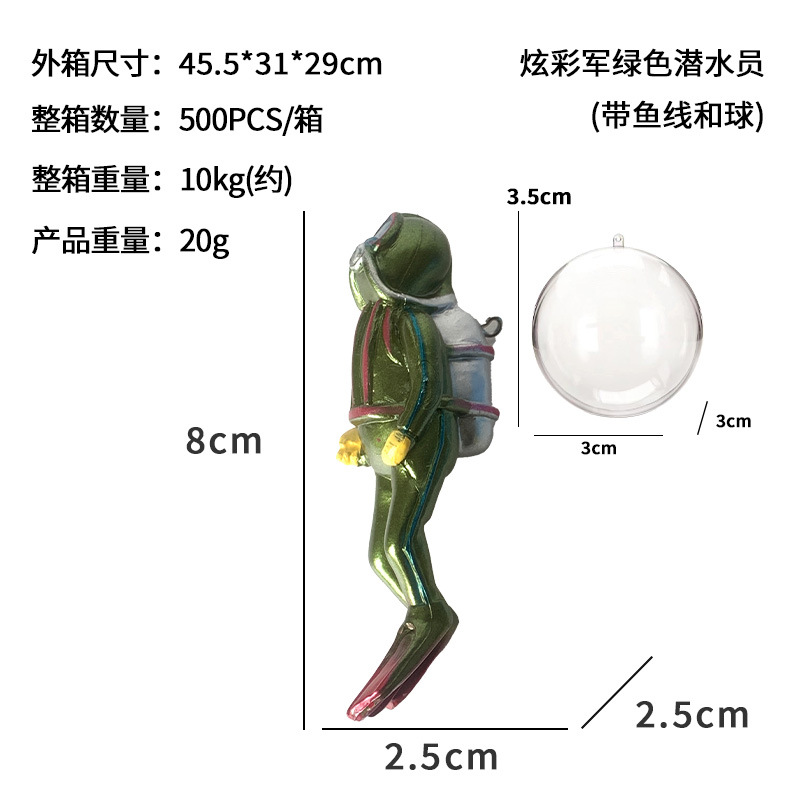 Decoración para Peceras, Serie Flotante, Personaje de Dibujos Animados con Bola Flotante de 3 cm, Mini Acuario