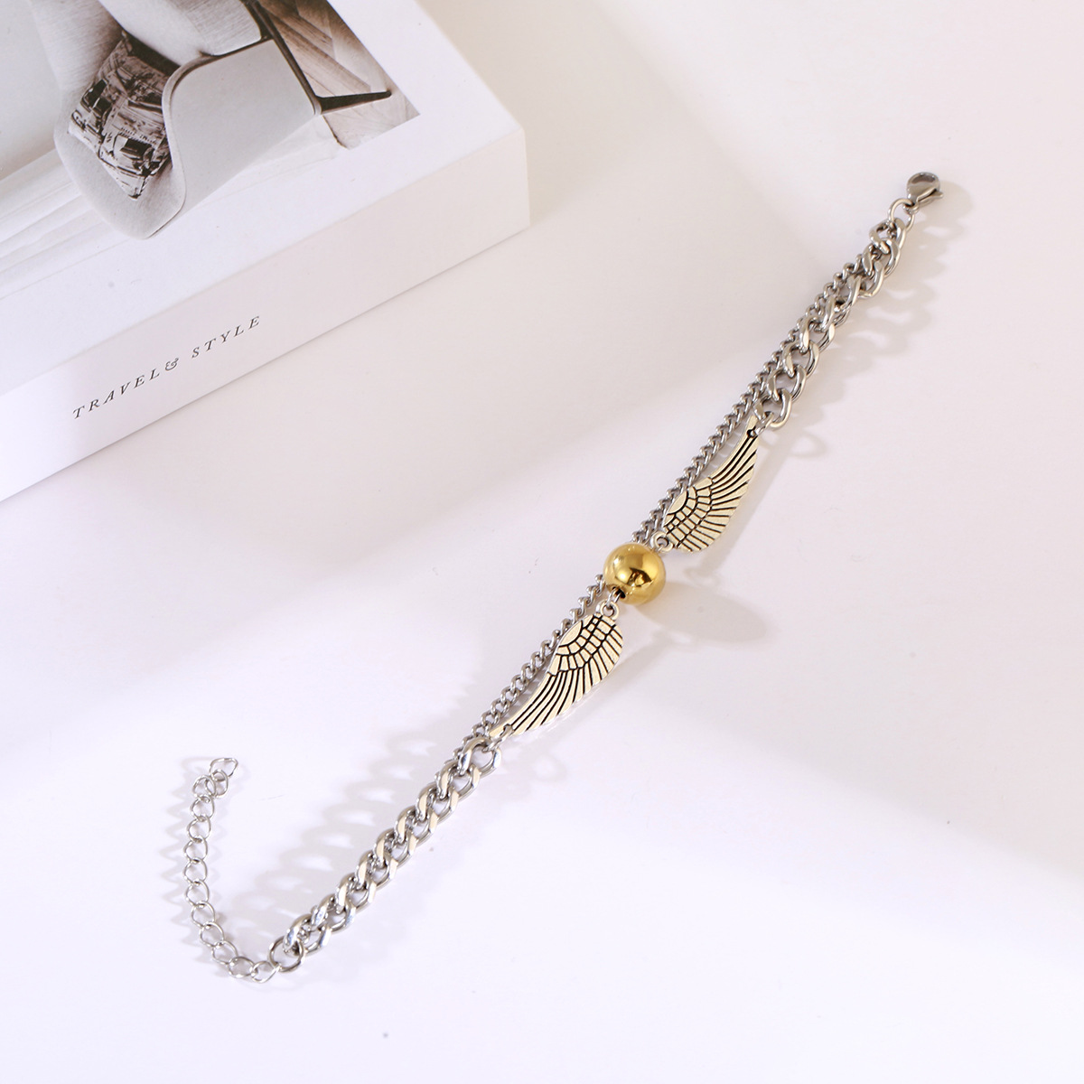 Fashion Angel Wings Stainless Steel Plating Bracelets 1 Piece